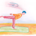 Illustration Yogaübung Schwalbe