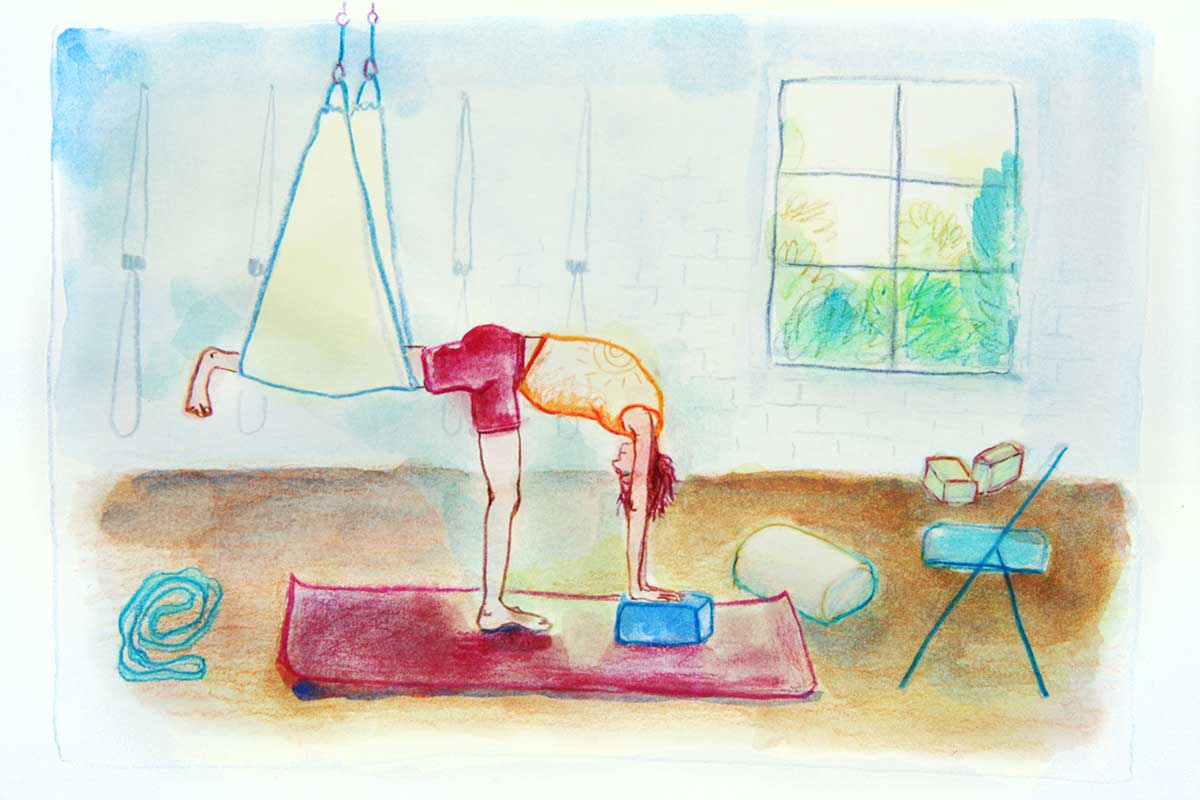 Illustration Yoga Hilfsmittel